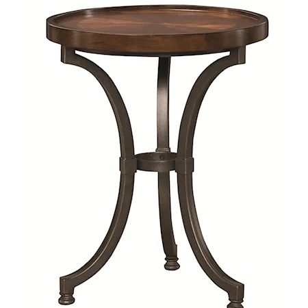 Round Chairside Table with Metal Base